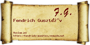 Fendrich Gusztáv névjegykártya